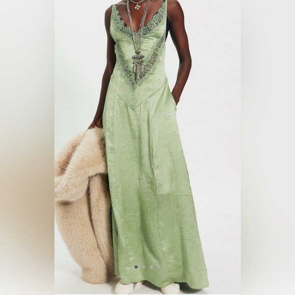 Free People Maybe Forever Grey/Blue Maxi Dress - Picture 6 of 6